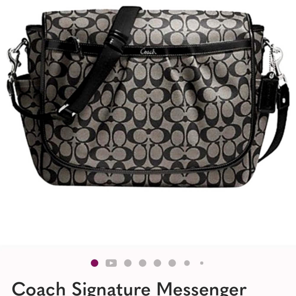 Coach messanger Signature Black and Gray Crossbody Bag
